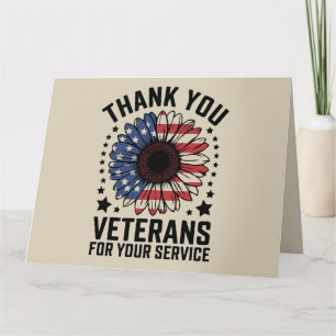 Danke an Veteranen Sonnenblume Militärveteranen Ta Karte