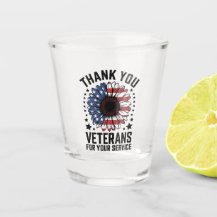 Danke an Veteranen Sonnenblume Militärveteranen-Ta Schnapsglas