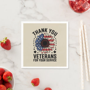 Danke an Veteranen Sonnenblume Militärveteranen-Ta Serviette