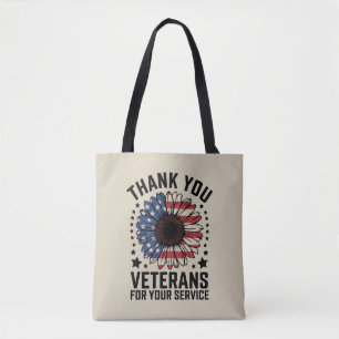 Danke an Veteranen Sonnenblume Militärveteranen Ta Tasche