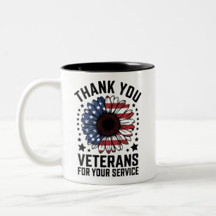 Danke an Veteranen Sonnenblume Militärveteranen-Ta Zweifarbige Tasse