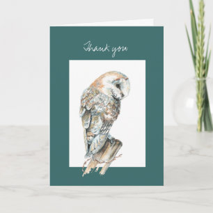 Danke an Watercolor Barn Owl Bird Art