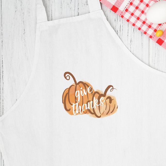 Danke an Watercolor Pumpkins Erntedank Schürze (Give Thanks Watercolor Pumpkins Thanksgiving Apron)