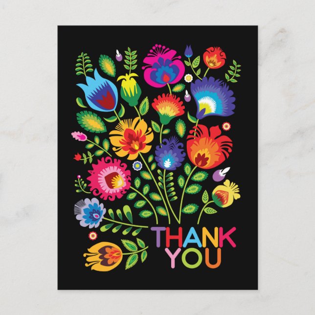 Danke anpassbare Folklore Postkarte (Vorderseite)