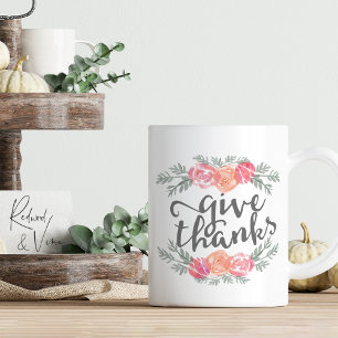Danke Aquarellblumen-Erntedank Kaffeetasse