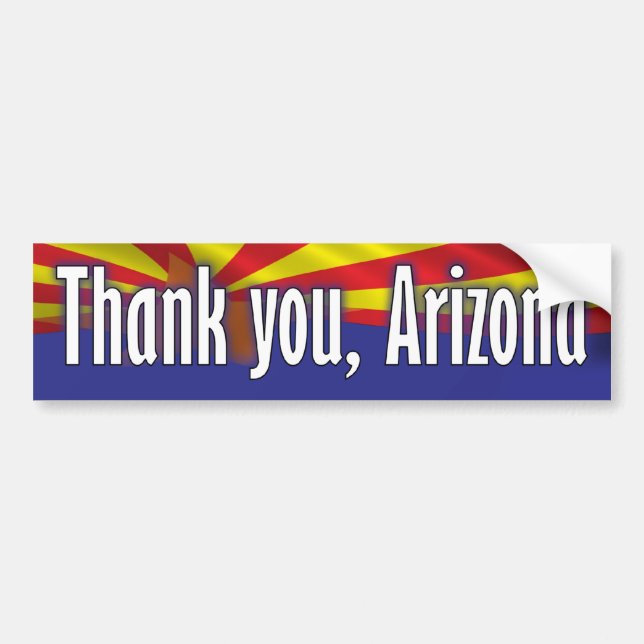 Danke Arizona - Unterstützung Arizona Autoaufkleber (Vorne)