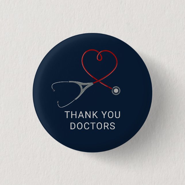Danke Ärzte Frontline-Mitarbeiter Benutzerdefinier Button (Vorderseite)