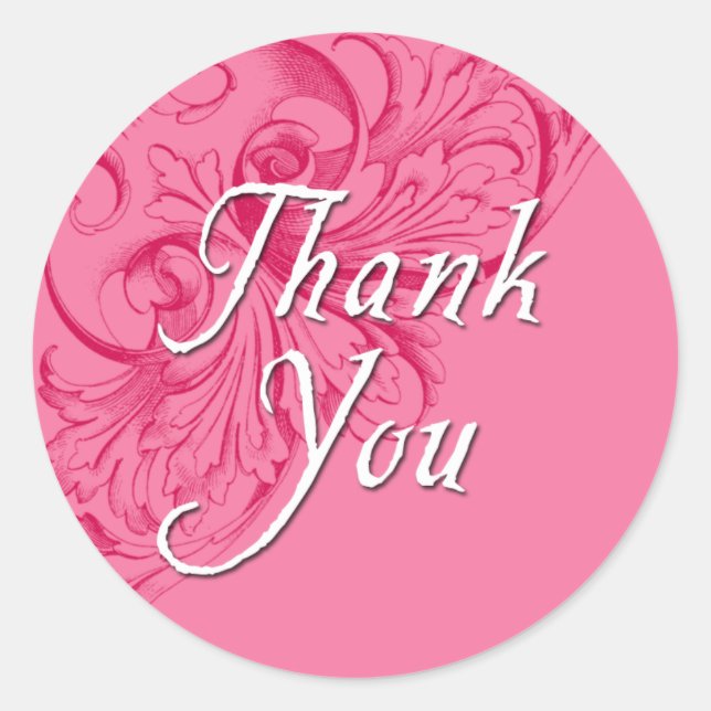 Danke, Aufkleber in Rosa (Vorderseite)