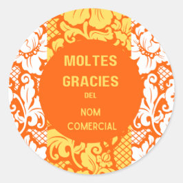 "Danke"-Aufkleber - "moltes gràcies"-Design 2 Runder Aufkleber