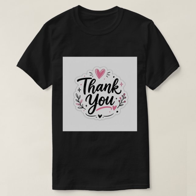 Danke-Aufkleber T-Shirt (Design vorne)