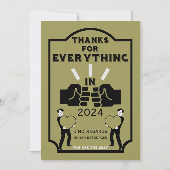 Danke aus dem Personal (Vorderseite)