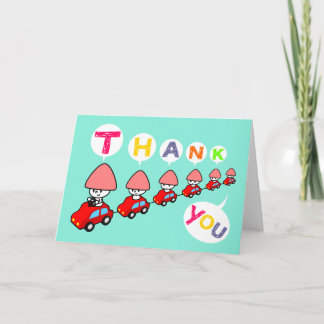 Danke, - Auto mit kleinen Autos zu kardieren Dankeskarte