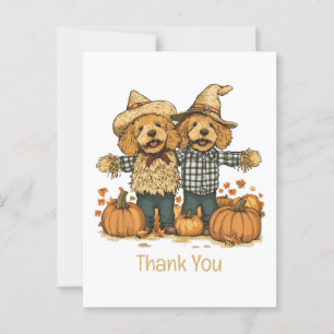 Danke Autumn Harvest Goldendoodle Hunde Postkarte