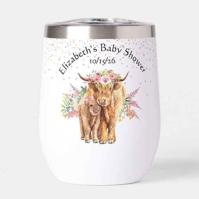 Danke Baby Dusche Highland Cow Calf (Vorderseite)