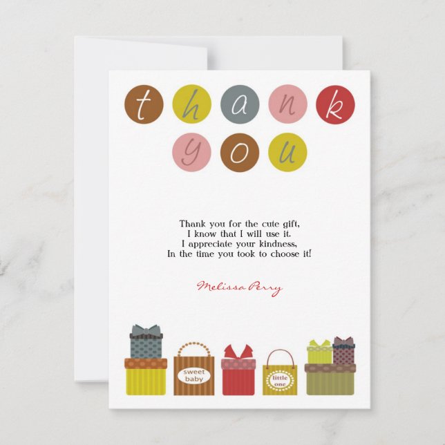 Danke, Baby Duschkarten Dankeskarte (Vorderseite)