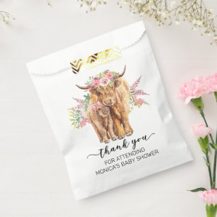 Danke Baby Duwer Highland Cow Pink Geschenktütchen