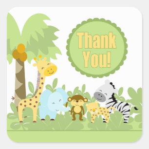 Danke Baby Duwer Jungle Square Sticker! Quadratischer Aufkleber