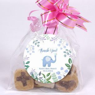 Danke Baby Elefant Lied Vogel Baby Shower Runder Aufkleber
