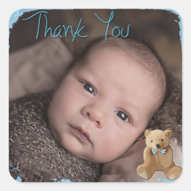 Danke, Baby Foto Sticker (Vorderseite)