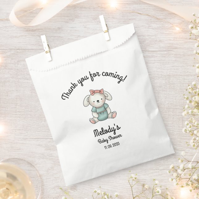 Danke, Baby Girl Teddy Geschenktütchen (Ausgeschnitten)