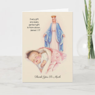 Danke Baby Mädchen Gesegnete Jungfrau Maria Kathol Karte