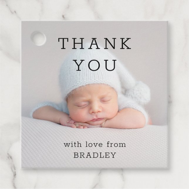 Danke Baby Newborn Baby Shooting Script Geschenkanhänger (Vorderseite)