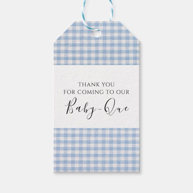 Danke Baby Q Baby Dusche Barbecue Boy Blue Geschenkanhänger (Vorderseite)