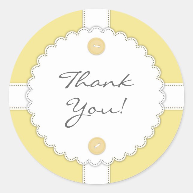 Danke Baby Shower Dantel Sticker (Vorderseite)