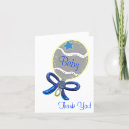 Danke Baby Shower Elegant Blue Rattle
