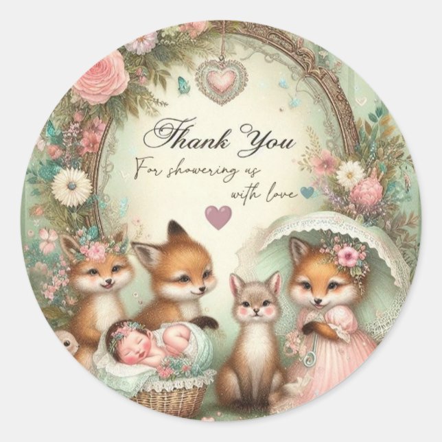 Danke, Baby Shower Stickers (Vorderseite)
