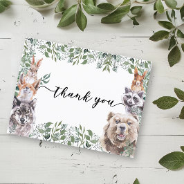 Danke Baby Shower Woodland Animals Postkarte