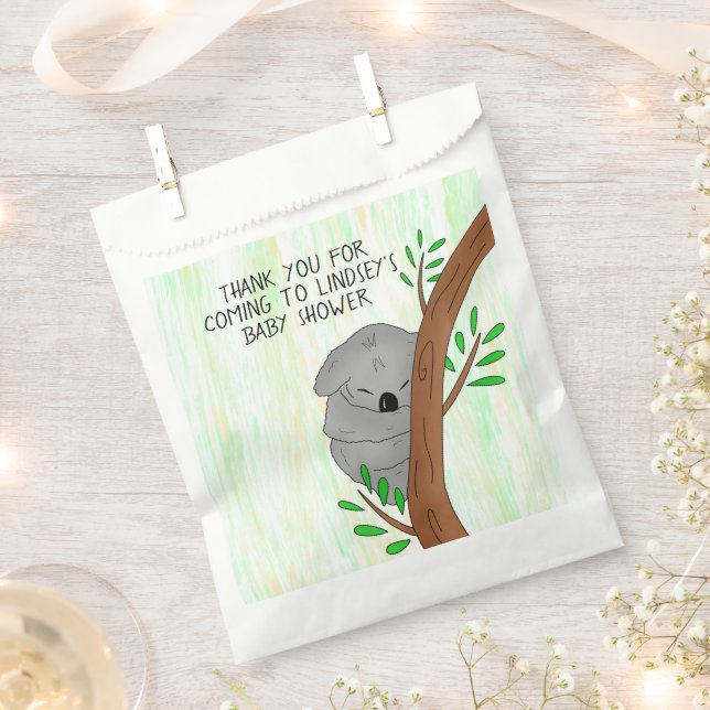 Danke Baby Showfavor Sleepy Koala Bear Geschenktütchen (Ausgeschnitten)
