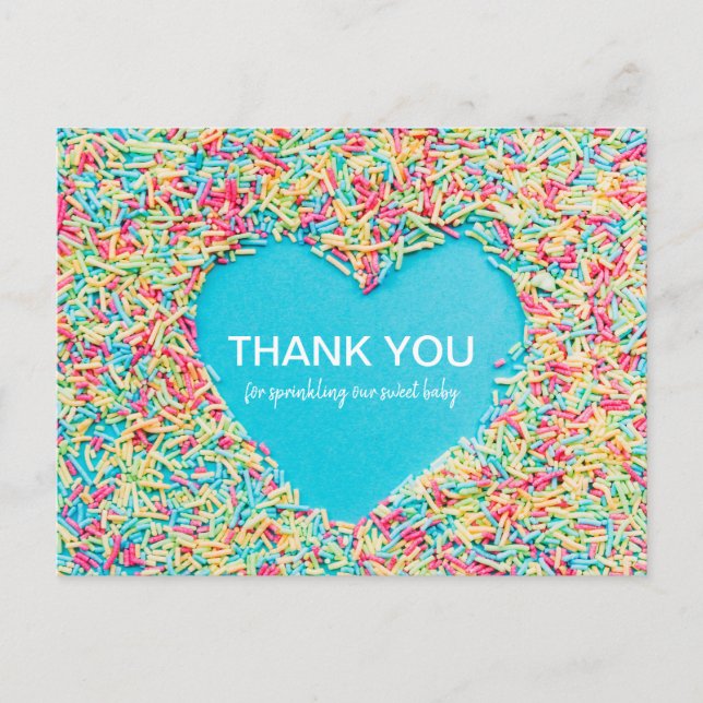 Danke, Baby Sprinkle Heart Postkarte (Vorderseite)