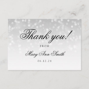 Danke Babyparty silberne Bokeh Schein-Lichter