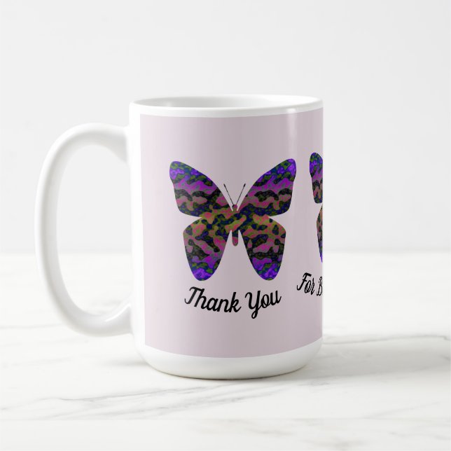 Danke Babysitter Bright Butterfly Wertschätzung Kaffeetasse (Links)