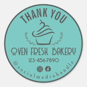 Danke, Bäckerei Cupcake Minze Green Runder Aufkleber