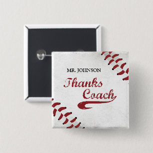 Danke Baseball Coach Large Grunge Baseball Button