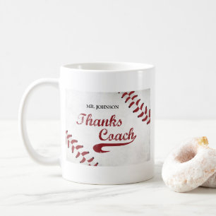 Danke Baseball Coach Large Grunge Baseball Kaffeetasse