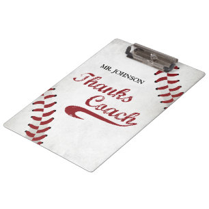 Danke Baseball Coach Large Grunge Baseball Klemmbrett