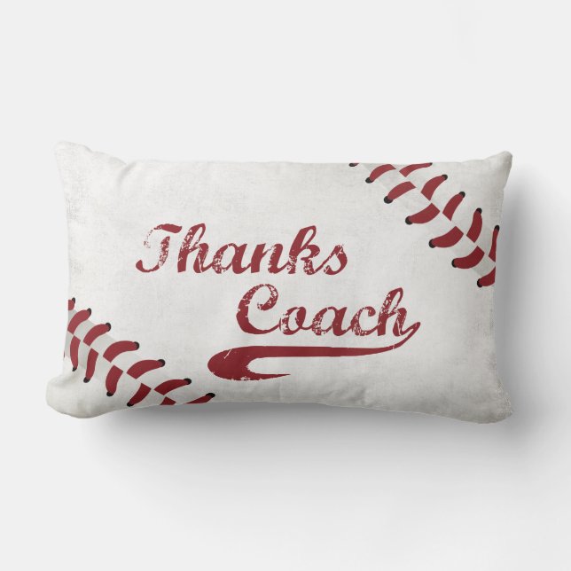 Danke Baseball Coach Large Grunge Baseball Lendenkissen (Vorderseite)