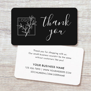 Danke Benutzerdefiniertes Logo Moderne Schrift Sch Visitenkarte