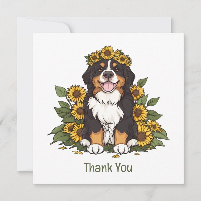 Danke Berner Sennenhund Sonnenblumenkrone (Vorderseite)