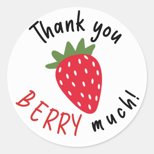 Danke, Berry Much Runder Aufkleber (Vorderseite)
