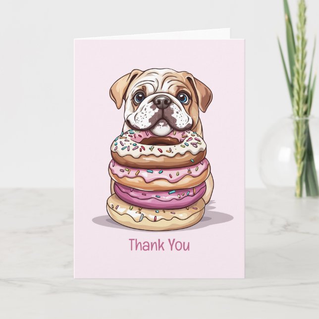 Danke, Birthday English Bulldogs Dankeskarte (Vorderseite)