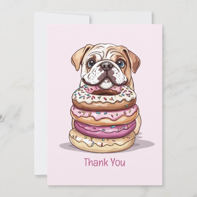 Danke, Birthday English Bulldogs Dankeskarte (Vorderseite)