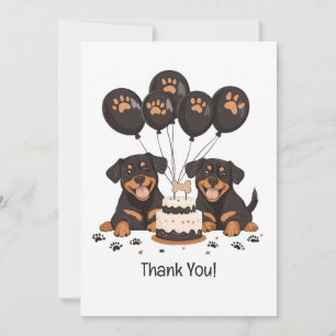 Danke, Birthday Rottweiler Hunde Dankeskarte