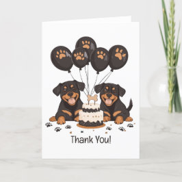 Danke, Birthday Rottweiler Hunde Dankeskarte