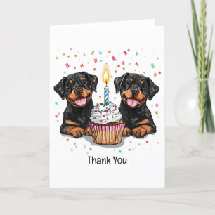 Danke, Birthday Rottweiler Hunde Dankeskarte