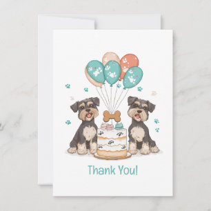 Danke, Birthday Schnauzer Hunde Dankeskarte