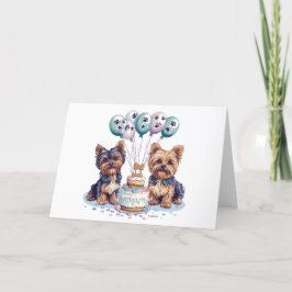 Danke, Birthday Yorkie Dog Dankeskarte